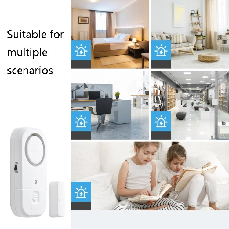 Wireless magnetic door/window alarm with magnetic contact sensor for home and office doors