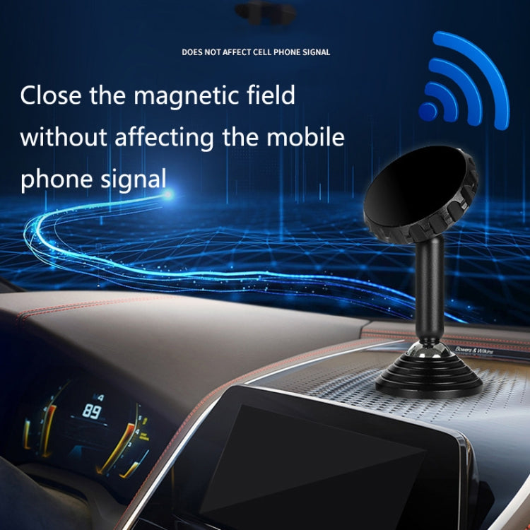 Magnetic phone car mount with double-ball stand positioned near the dashboard