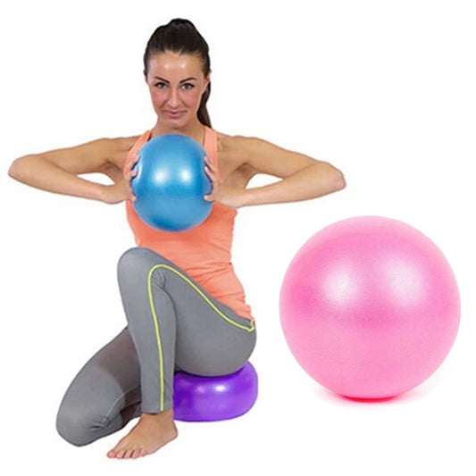 PVC yoga balance ball, 25 cm, purple and blue balls shown