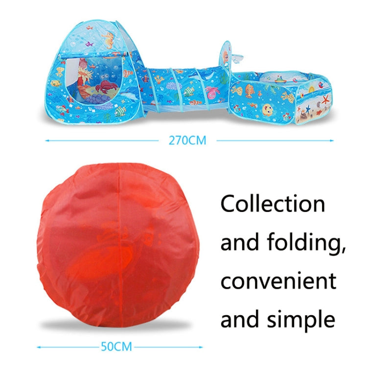Blue ocean play tent with tunnel plus folded carry bag cover