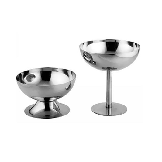 Stainless Steel Ice Cream Cup Ice Cream Goblet Bar Wine Glass, Specification:, A Short, B High