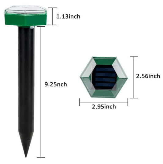 Outdoor Hexagonal Solar Ultrasonic Mole Repeller Inserted Into The Lawn Outdoor Animal Repeller, Animal Repeller