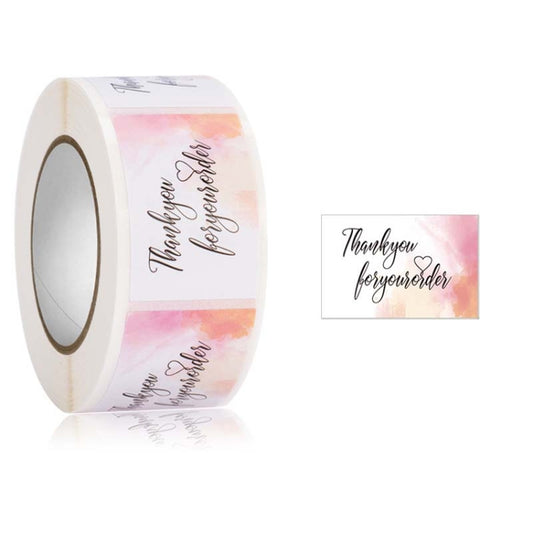 5 Rolls Thank You Label Seal Decoration Sticker, 2.5x3.7cm