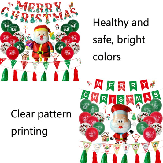 Christmas Pull Flag Aluminum Film Balloon Window Party Decoration Balloons Set, Gift, Cute Elderly