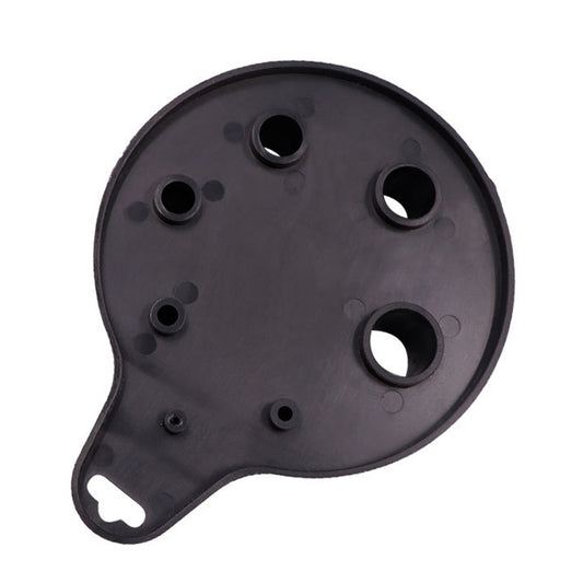 Car A/C repair tool, back plate with circular ports and mounting holes