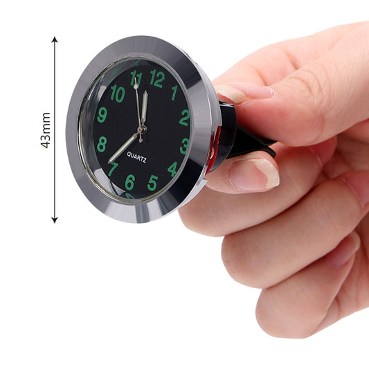 Car Clock Night Light Electronic Clock Car Decoration Quartz, Silver Border, Black Border