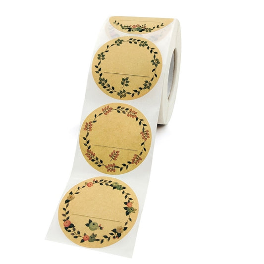 Rolled Handwritten Kraft Paper Sticker Gift Wedding Baking Decoration Label, 2 Inch / 50mm