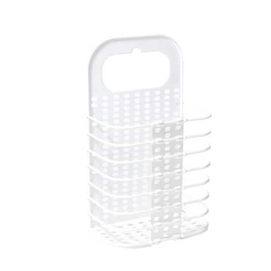 Household Bathroom Wall-Mounted Perforation-Free Folding Dirty Clothes Basket Toy Storage Basket, White, Grey