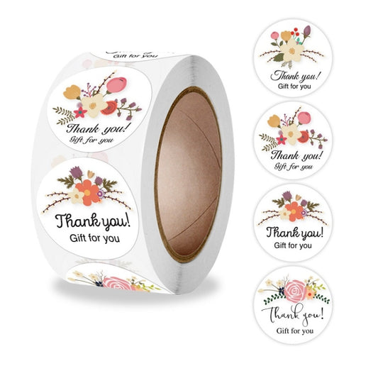 Flower Hand-decorated Thank You Sealing Sticker Gift Envelope Decoration Sticker, K-103 Stickers