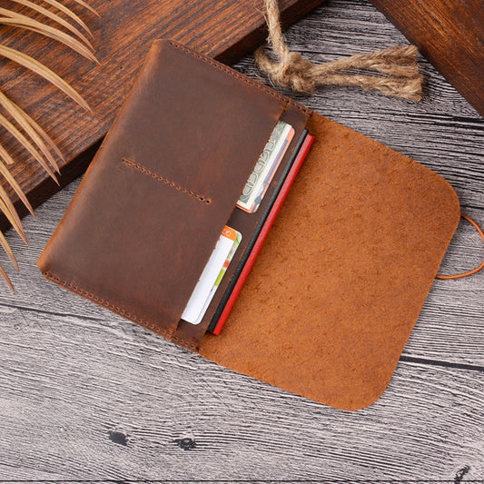 Crazy Horse Skin Passport Bag Document Holder Retro Boarding Pass Wallet Card Holder, Brown, Black, Ink Green, Wine Red, Blue, Coffee