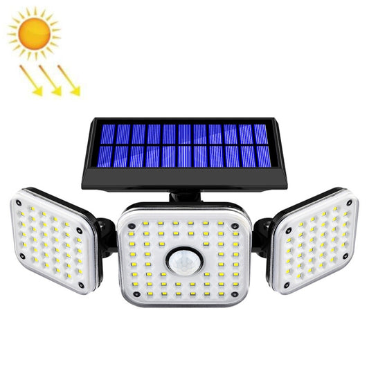 Solar 3-Head Rotatable Wall Lights Human Sense Outdoor Waterproof Garden Street Light, 112 LED, 138 LED, 132 COB