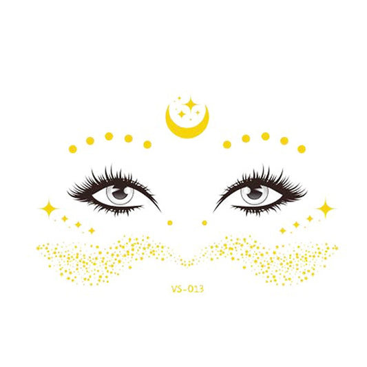 20 PCS Waterproof Bronzing Face Tattoo Stickers Party Masquerade Face Stickers, VS-011, VS-012, VS-013, VS-014, VS-015, VS-016, VS-017, VS-018, VS-019, VS-022, VS-023, VS-024, VS-025, VS-027, VS-028, VS-029, VS-030, VS-031, VS-032, VS-033