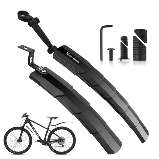 WEST BIKING Mountain Bike Retractable Folding Mudguards, WEST BIKING Mudguards