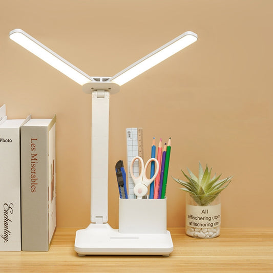 Double Head Lighting LED Charging Desk Lamp,Style:, Plug-in Version+Cable, Rechargeable 3600mAh+Cable, Rechargeable 4000mAh+Cable