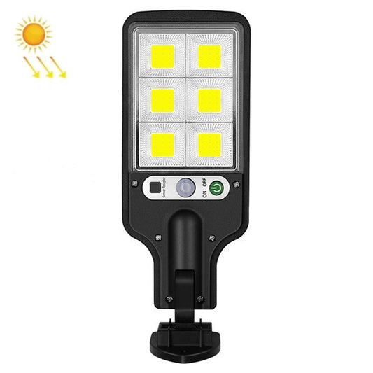 Solar LED street light with bright yellow LED grid and black control panel, mount base