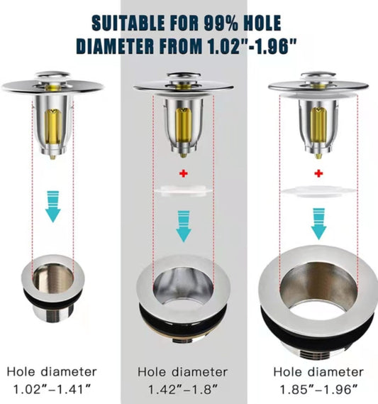 Basin Drain Bounce Core Push-Type Leaking Plug, Push-Type Plug