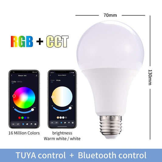 2 PCS Tuya TY-10W RGB+CCT Bluetooth Mobile Phone Control Smart LED Bulb Ball