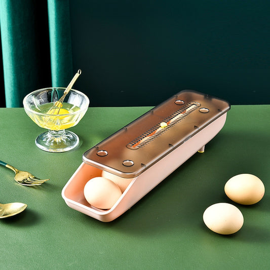 Automatically Fill The Egg Storage Box Refrigerator Fresh-Keeping Box, 1 Layers Green, 1 Layers Blue, 1 Layers Pink