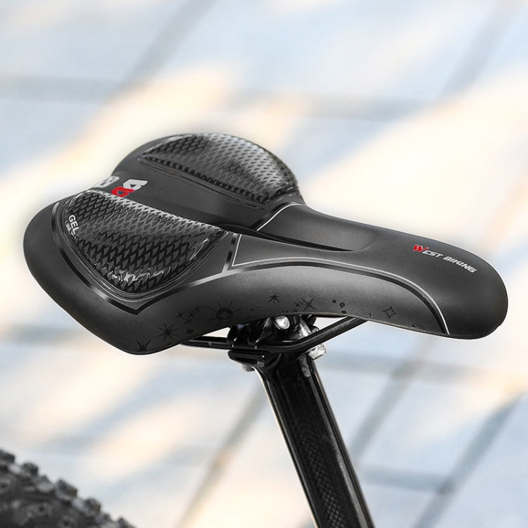WEST BIKING bicycle saddle with geometric textured top, black cushioned seat