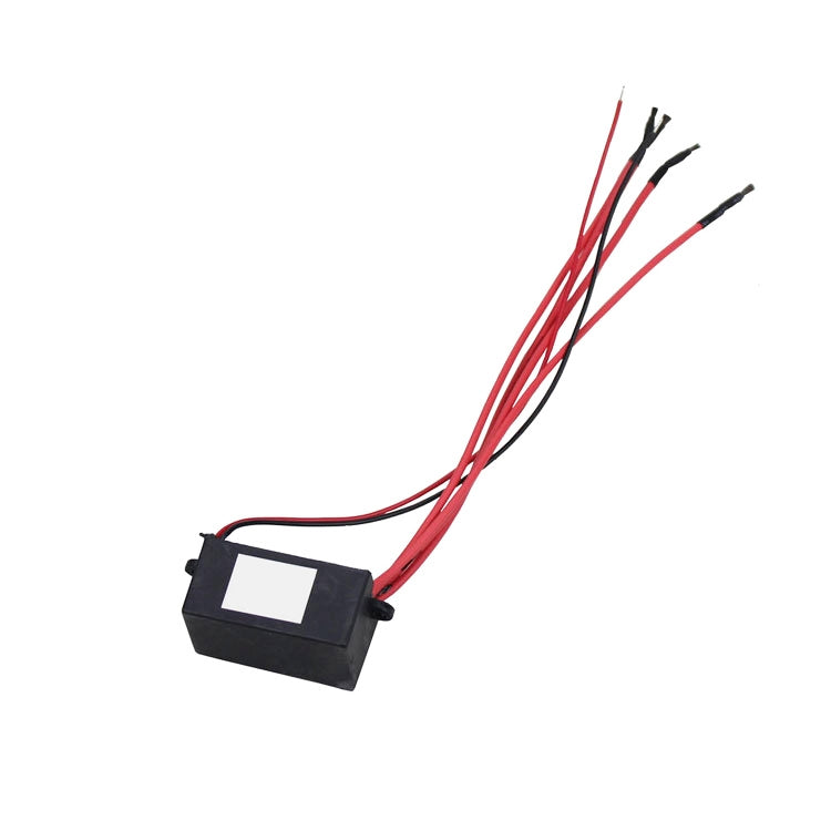 Negative ion generator module side view with black housing and red/black connection wires