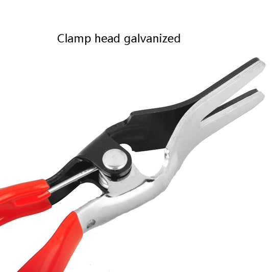 Fuel pipe separating plier clamp head with galvanized silver jaws