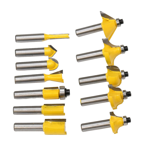 12 PCS / Set Woodworking Engraving Machine Trimmer Cutting Tool, 8 Handle With Wooden Box, 8 Handles Without Wooden Box
