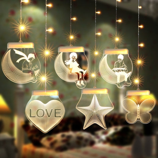 2m Romantic Girl Icicle Lamp Window Decoration Hanging Lamp, Style:, Warm White Light, Warm White Light + RC, Colorful Light, Colorful Light + RC