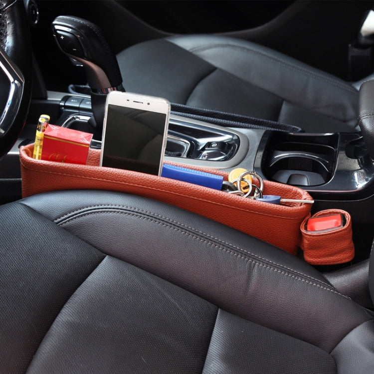 Red car seat clamp storage box organizer in vehicle seat console