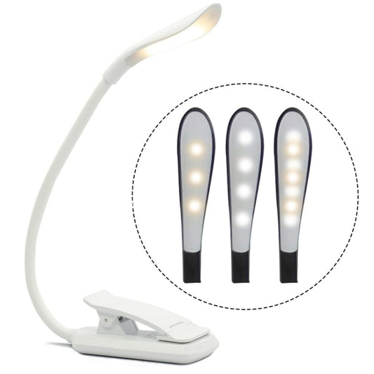 8027D-2 7 Beads LED Eye Protection Reading Folding Book Clip Light, White, Black