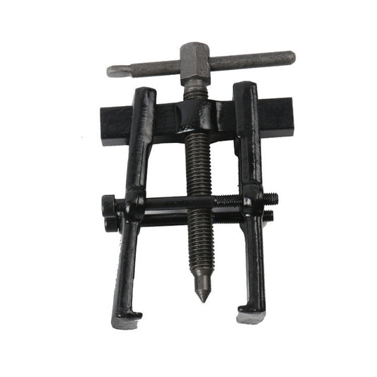 Black steel bearing puller removal tool with threaded screw and three-jaw arms