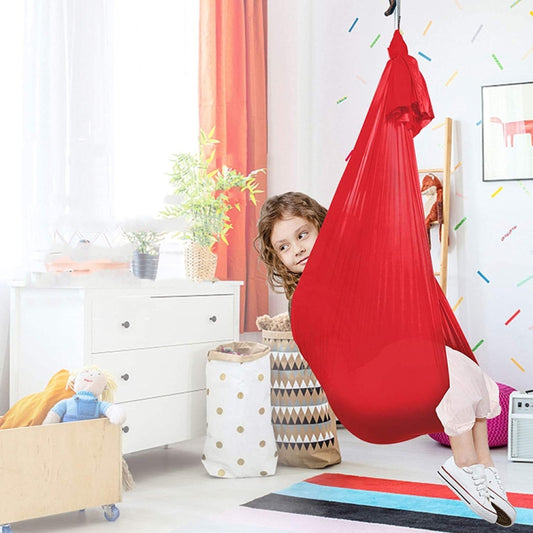 Kids Elastic Hammock Indoor Outdoor Swing, Size:, 1x2.8m (Red), 1x2.8m (Green), 1x2.8m (Dark Blue), 1x2.8m (Purple), 1x2.8m (Sky Blue), 1x2.8m (Silver Gray), 1x2.8m (Black), 1.5x2.8m (Red), 1.5x2.8m (Green), 1.5x2.8m (Dark Blue), 1.5x2.8m (Purple)