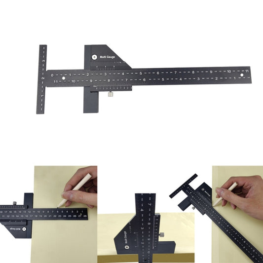 T072 Woodworking Multifunctional Aluminum Alloy Marking Ruler, T072