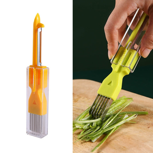 Home Kitchen Multifunctional Green Onion Peeler, Green, Yellow, Orange