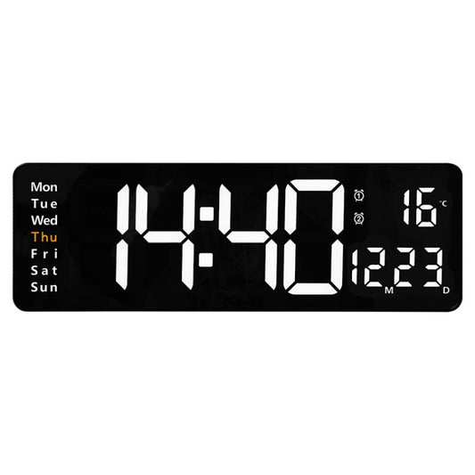 6626 Living Room Wall-Mounted Large Screen Display LED Digital Clock, 16 Inch Orange Temperature, 16 Inch Green Temperature, 16 Inch Blue Temperature, 16 Inch White Temperature