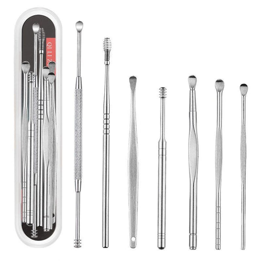 QILIZUO 3 Sets Stainless Steel Double-Ended Screw Ear Scoop