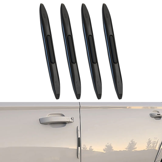 Black car door anti-static silicone anti-collision strips, 4-pack with long oval shape