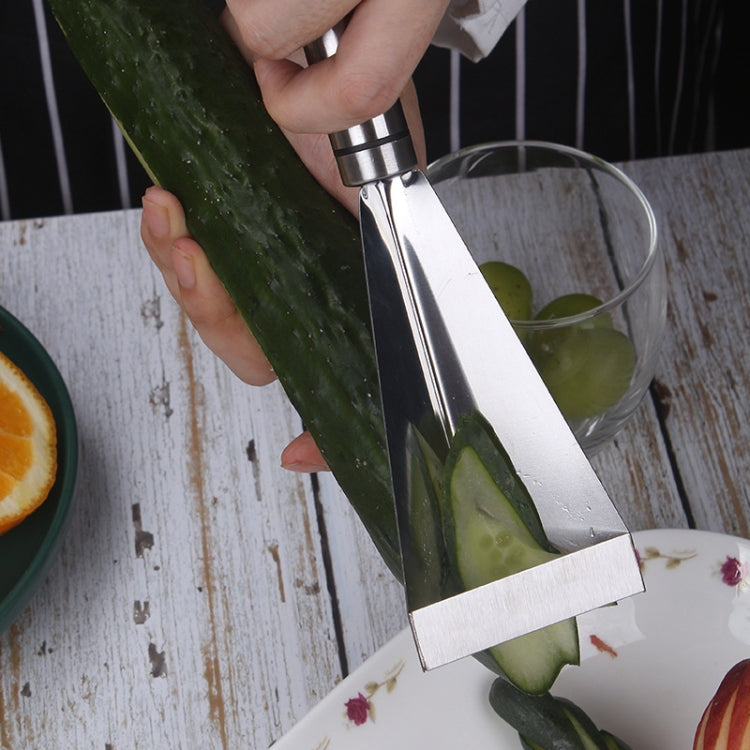 Stainless steel carving knife shaping cucumber slices