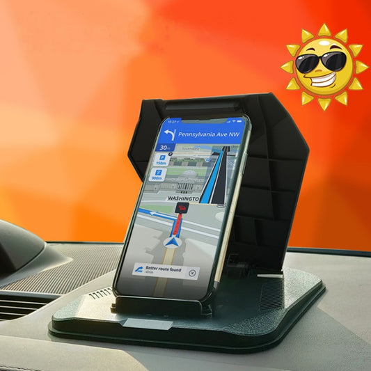 Black car phone and tablet holder stand with adjustable viewing angle