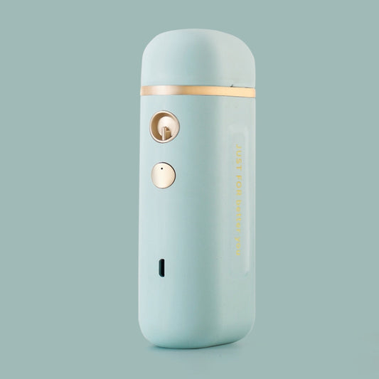 Portable oxygen injector device, light blue body with gold switch and side button
