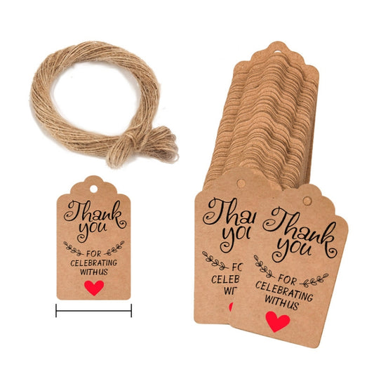 5 Bags 100PCS/Bag Kraft Paper Gift Tags Hang Tags
