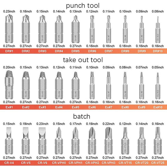 Broken Wire Extractor Set High-Speed Steel Damage Screw Disassembly Tool, Damage Screw