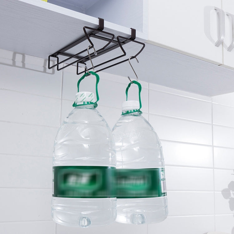 Double-row wine glass holder rack holding two upside-down glasses with green clips