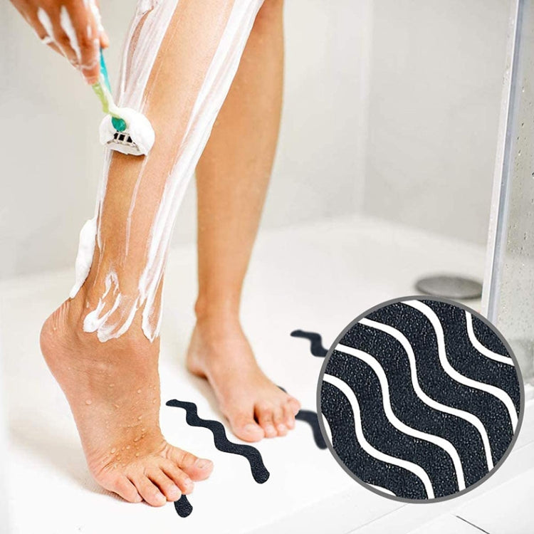 Black wavy gravel bathtub non-slip stickers for safe footing under feet