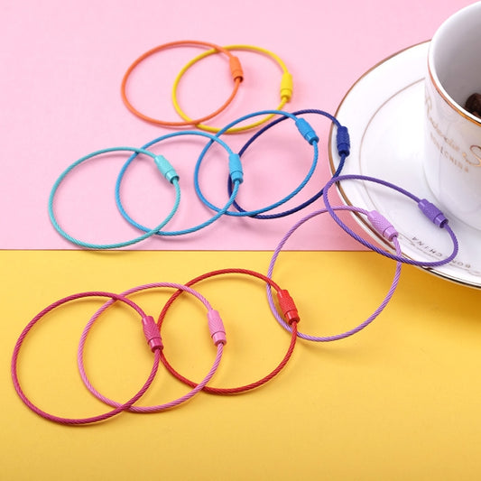 20 PCS Colorful Paint Steel Wire Rope Car Key Ring DIY Accessories, Car Key Ring