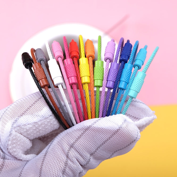 Multicolor car key ring cords held together in a glove for variety