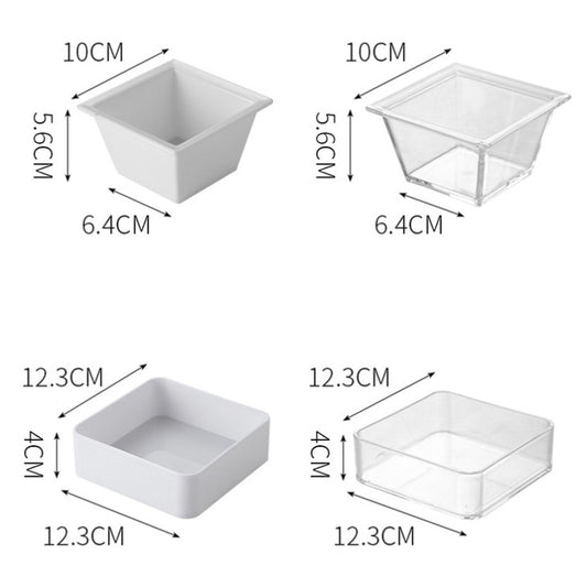 2 PCS Geometric Snack Plate, Small Quartet (White), Small Quartet (Transparent), Big Quartet (White), Big Quartet (Transparent), Hexagonal (Transparent), Quadrilateral (Transparent), Rectangular (Transparent)