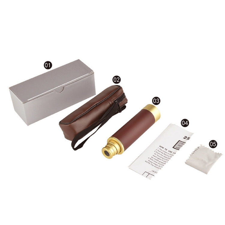 Pocket monocular telescope set with case, booklet, and cleaning cloth