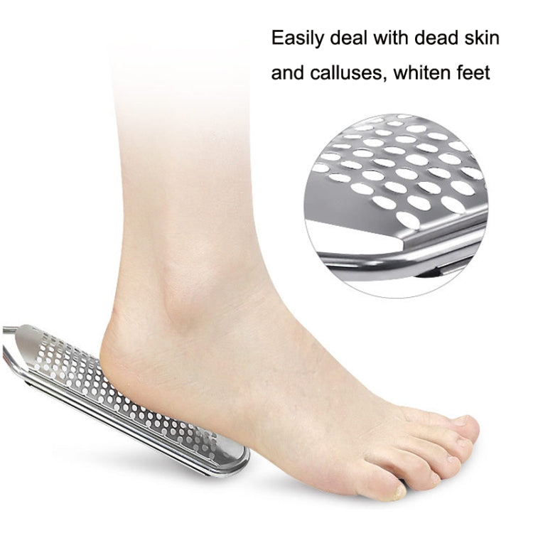 Stainless steel foot exfoliating pedicure grinder with perforated head for callus removal