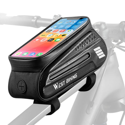 WEST BIKING Bicycle Hard Shell Front Beam Bag Mobile Phone Touch Screen Saddle Bag