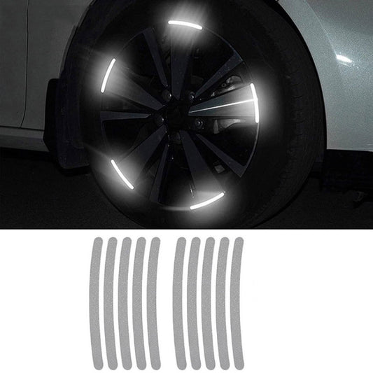 10pcs /Set Car Wheel Reflective Stickers 3D Personal Decoration Tire Warning Stickers